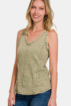 Load image into Gallery viewer, Zenana Exposed Seam V-Neck Wide Strap Tank