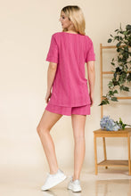 Load image into Gallery viewer, Celeste Rib Short Sleeve T-Shirt and Shorts Set