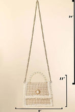 Load image into Gallery viewer, Fame Pearly Trim Woven Handbag