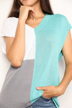 Load image into Gallery viewer, Double Take Color Block V-Neck Knit Top