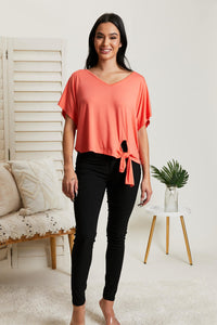 White Birch Just Peachy Tied Top