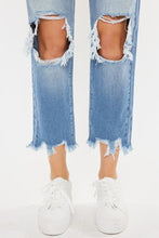 Load image into Gallery viewer, Kancan High Waist Chewed Up Straight Mom Jeans