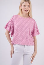 Load image into Gallery viewer, VERY J Texture Ruffle Short Sleeve Top