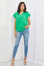 Load image into Gallery viewer, Sew In Love Just For You Short Ruffled sleeve length Top in Green