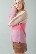 Load image into Gallery viewer, Very J Color Block Long Sleeve Sweater