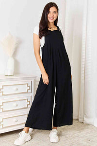 Double Take Wide Leg Overalls with Pockets