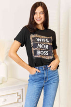 Load image into Gallery viewer, Simply Love WIFE MOM BOSS Leopard Graphic T-Shirt