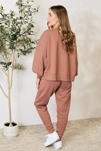 Load image into Gallery viewer, Zenana Lantern Sleeve Sweatshirt and Drawstring Sweatpants Set