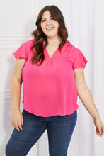 Load image into Gallery viewer, Sew In Love Just For You Short Ruffled sleeve length Top in Hot Pink