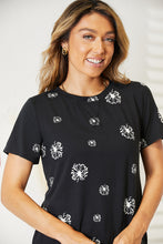 Load image into Gallery viewer, Double Take Dandelion Print Round Neck T-Shirt