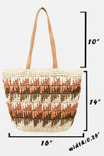 Load image into Gallery viewer, Fame Straw Braided Striped Tote Bag