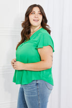 Load image into Gallery viewer, Sew In Love Just For You Short Ruffled sleeve length Top in Green