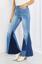 Load image into Gallery viewer, Vibrant Sienna Color Block Flare Jeans