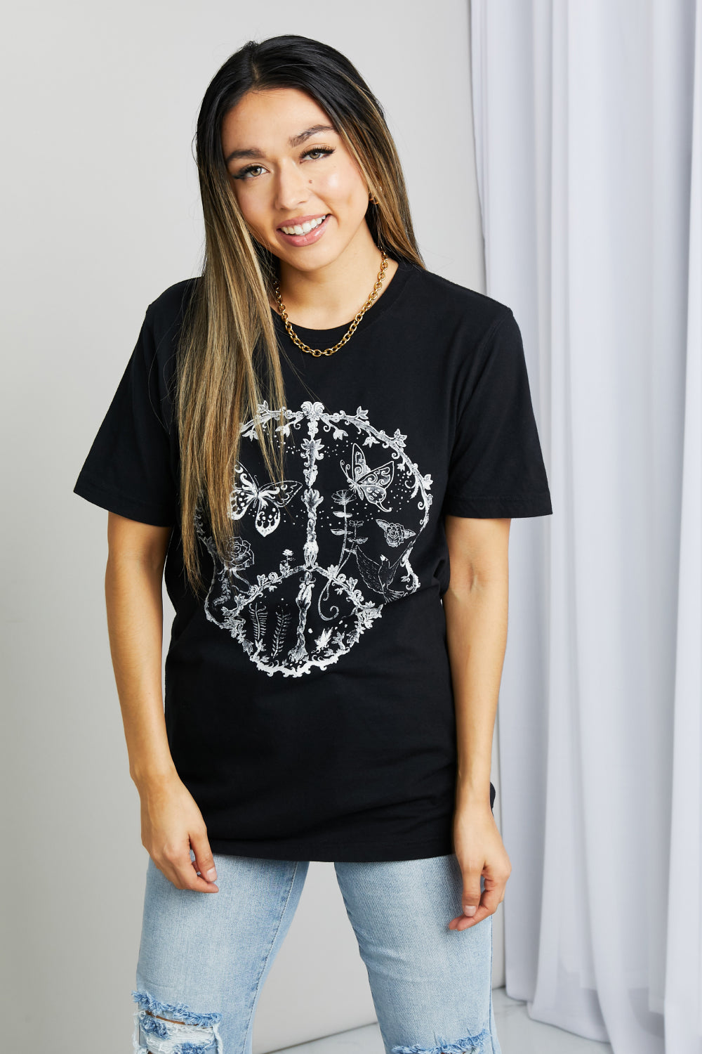 mineB Butterfly Graphic Tee Shirt