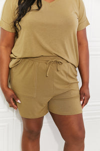 Zenana Morning Coffee V-Neck Top & Shorts Lounge Set