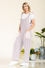 Load image into Gallery viewer, Celeste Stripe Contrast Pocket Rib Jumpsuit