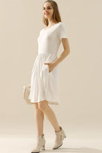 Load image into Gallery viewer, Ninexis Round Neck Ruched Dress with Pockets