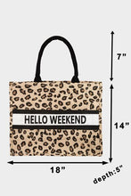 Load image into Gallery viewer, Fame Letter Graphic Leopard Tote Bag