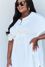 Load image into Gallery viewer, Ninexis Out Of Time Ruffle Hem Dress with Drawstring Waistband in White