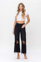 Load image into Gallery viewer, Vervet by Flying Monkey Vintage Ultra High Waist Distressed Crop Flare Jeans