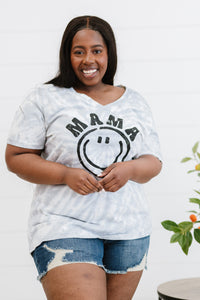 Sew In Love MAMA Smile Graphic Tie-Dye Tee Shirt