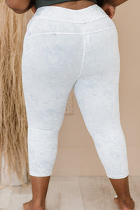 White Birch Sweat It Out Marble Print Moto Athletic Leggings