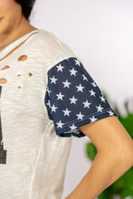 Load image into Gallery viewer, BiBi USA Sequin Graphic Distressed Tee