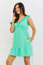 Load image into Gallery viewer, Culture Code Minty Fresh Ruffle Mini Dress