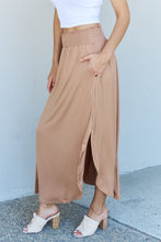 Load image into Gallery viewer, Doublju Comfort Princess High Waist Scoop Hem Maxi Skirt in Tan