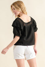 Load image into Gallery viewer, And The Why Square Neck Cotton Gauze Ruffled Blouse