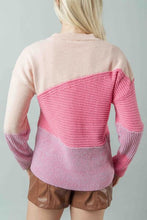 Load image into Gallery viewer, Very J Color Block Long Sleeve Sweater