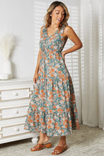 Load image into Gallery viewer, Double Take Floral V-Neck Tiered Sleeveless Dress