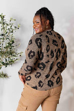 Load image into Gallery viewer, Hopely Leopard V-Neck Long Sleeve T-Shirt
