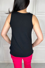 Load image into Gallery viewer, Blumin Apparel Chance of Sun Ribbed V-Neck Tank in Black