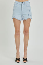 Load image into Gallery viewer, RISEN High Rise Distressed Detail Denim Shorts