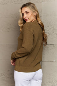 Zenana Kiss Me Tonight Button Down Cardigan in Olive