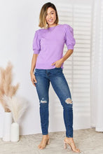 Load image into Gallery viewer, Zenana Round Neck Puff Sleeve Sweater