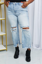 Load image into Gallery viewer, RISEN Distressed Fringe Hem Cropped Jeans