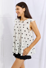 Load image into Gallery viewer, Heimish Shine Bright Butterfly Sleeve Star Print Top