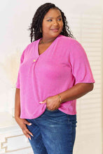 Load image into Gallery viewer, Sew In Love Ribbed V-Neck Short Sleeve Top