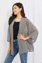 Load image into Gallery viewer, Melody Just Breathe Chiffon Kimono in Grey
