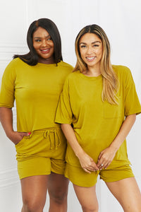 Zenana In The Moment Lounge Set in Olive Mustard