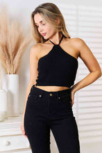 Load image into Gallery viewer, Basic Bae Halter Neck Ribbed Cropped Knit Top