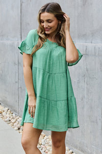 HEYSON Sweet As Can Be Textured Woven Babydoll Dress