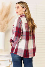 Load image into Gallery viewer, Double Take Plaid Button Up Flannel Shirt Jacket