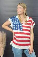 Load image into Gallery viewer, BiBi USA Love Flag Print Sweater