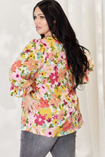 Load image into Gallery viewer, Celeste Floral Flounce Sleeve Top
