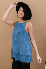 Load image into Gallery viewer, Doe &amp; Rae Forever Young Mineral Wash Denim Sleeveless Top