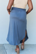 Load image into Gallery viewer, Doublju Comfort Princess High Waist Scoop Hem Maxi Skirt in Dusty Blue