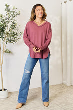 Load image into Gallery viewer, Culture Code V-Neck Exposed Seam Long Sleeve Blouse